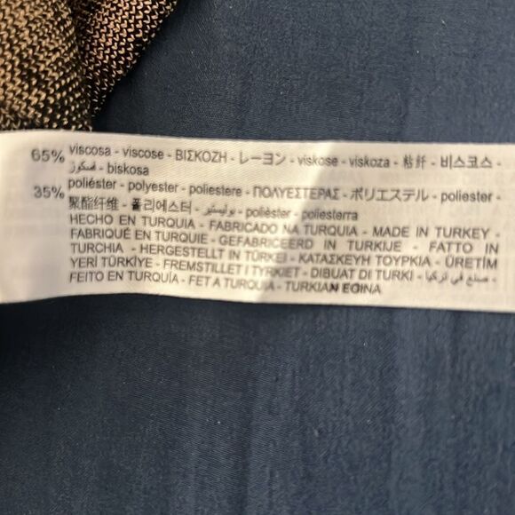 ♥️ Zara Black beige Patterned fitted ruched midi sweater Dress size medium large - Picture 9 of 9